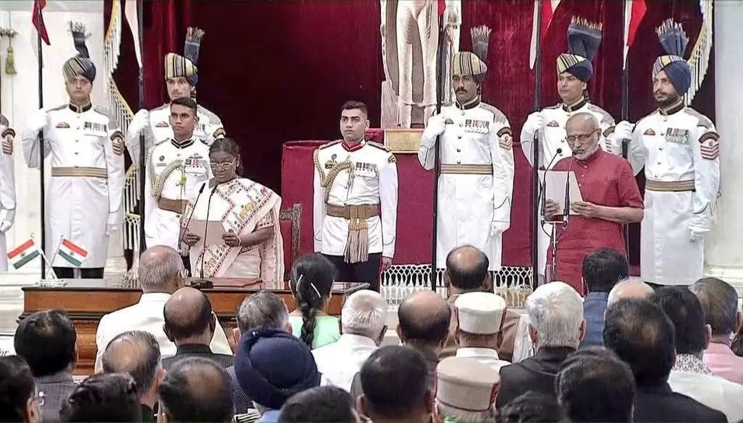 भारत के उपराष्ट्रपति सी.पी. राधाकृष्णन का शपथ ग्रहण समारोह राष्ट्रपति भवन में आयेजित हुआ